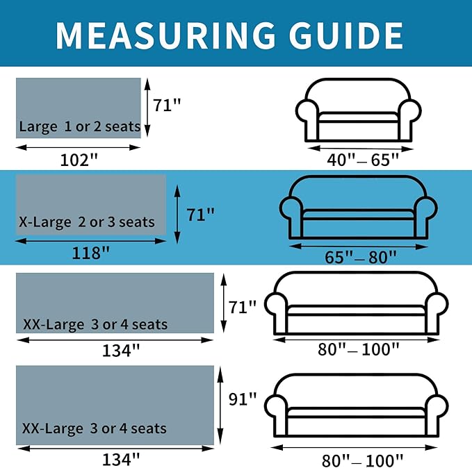 HAOMAIJIA Non Slip Couch Cover Sofa Covers for 2 Cushion Couch Washable sectional Couch Covers for Dogs pet Furniture Protector Couch Cover Blanket for Living Room (Blue, 71"x118")