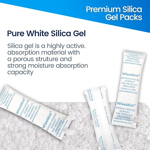 500pcs 5 Gram Food Safe Desiccant Packs, Premium Silica Gel Packets, Desiccant Moisture Absorbers for Storage