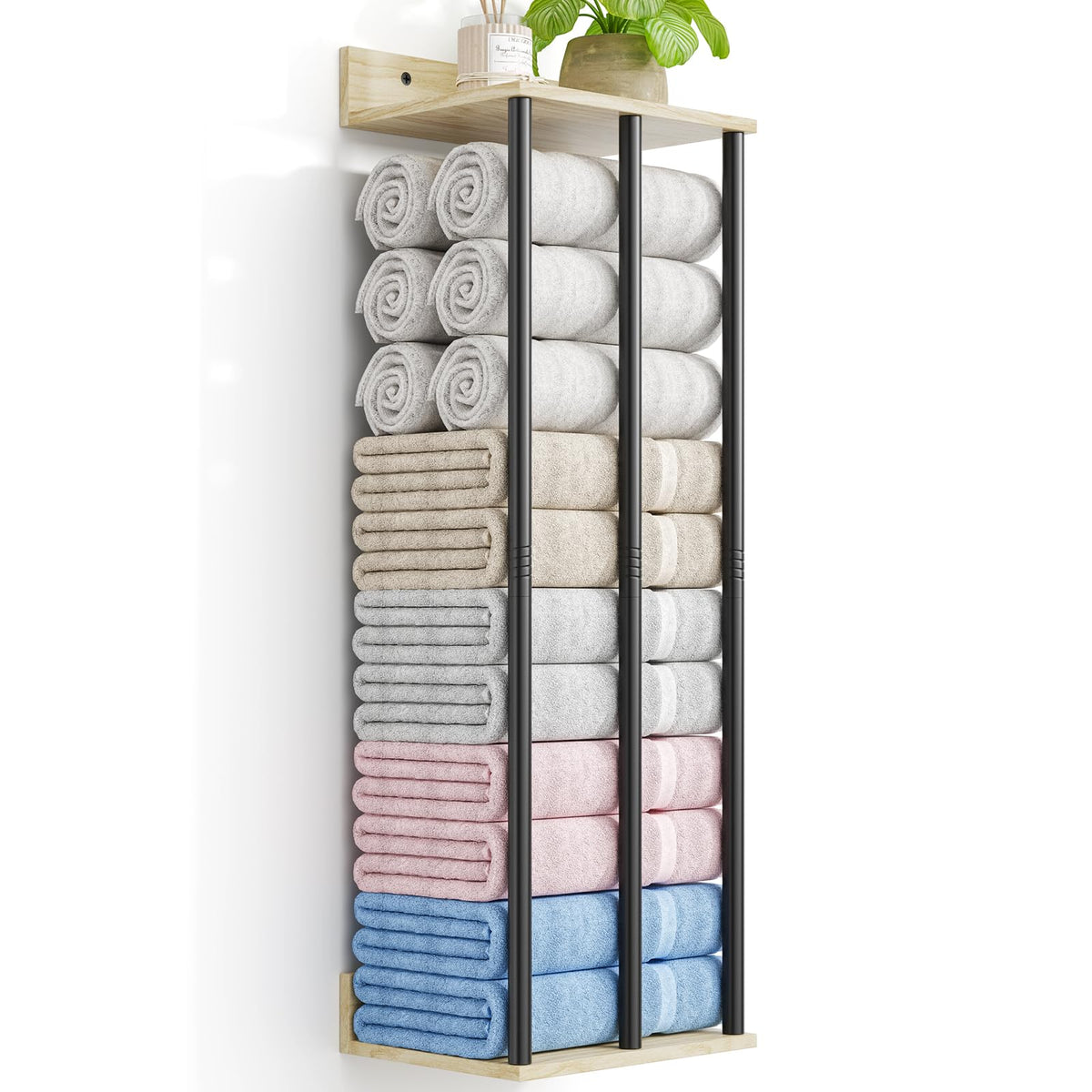 Towel Racks for Bathroom Wall Mounted, 3 Bar Wall Towel Rack - Image 1