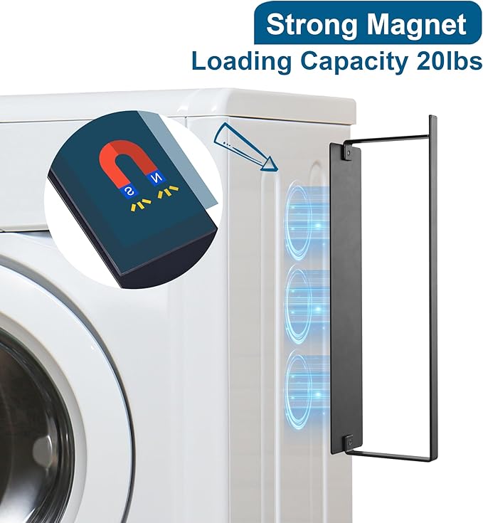 Magnetic Hanger Organizer Stacker,Clothes Hanger Storage Rack for for Adult or Child,Hanger Holder for Closet Laundry Room Washing Machine,Black