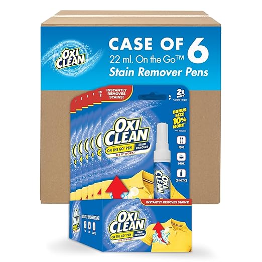 OxiClean On The Go Pen Stain Remover, in Laundry Stain Remover for Clothing and Fabric, Bulk 6/ 22m case