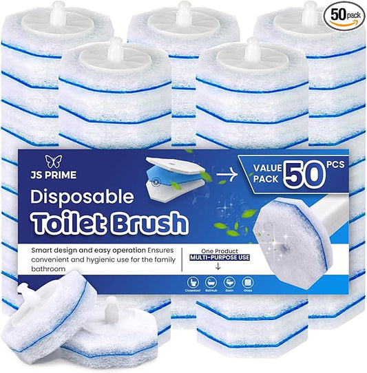 50 Count Upgraded Toilet Wand Refills Compatible with Clorox Toilet Wand – Fresh Fragrance, 5X Cleaning Power, Disposable Brush Replacement Pads with Durable Scrubber Heads