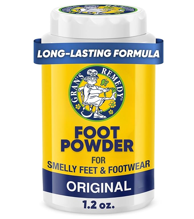 Gran's Remedy Shoe Deodorizer and Foot Powder for Smelly Feet - Effective Shoe Odor Eliminator in Travel Size - Absorbs Sweat and Moisture for Shoes and Feet - Unscented