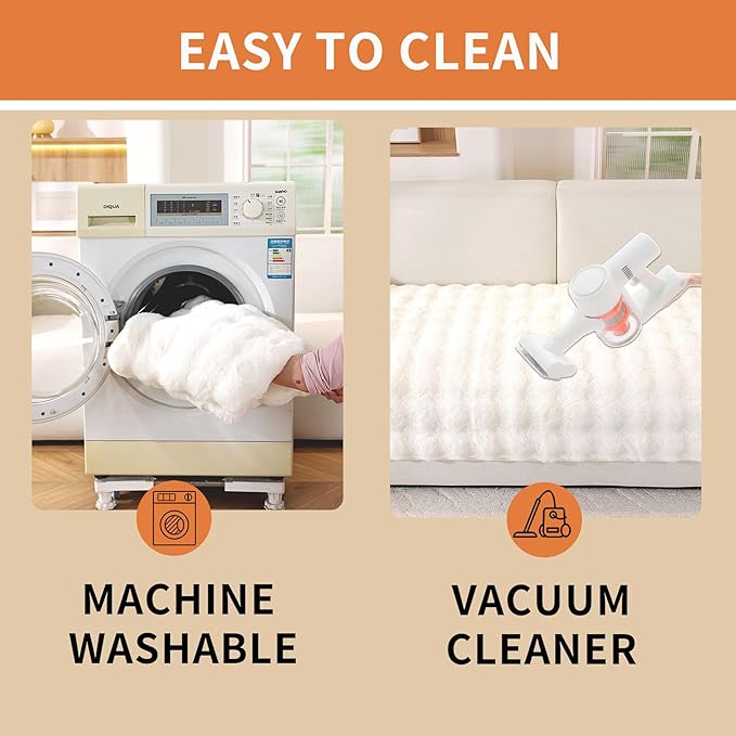 Waterproof Dog Bed Cover Non Slip Couch Covers for Dogs Washable Soft Faux Fur Sofa Cover Couch Covers for 2 Cushion Couch Sofa Pet Friendly (Off White)