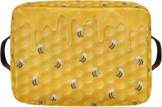 bee Rectangular Storage Basket Organizer Bin Shelf Baskets For Clothes Gifts For Home Office Dorm