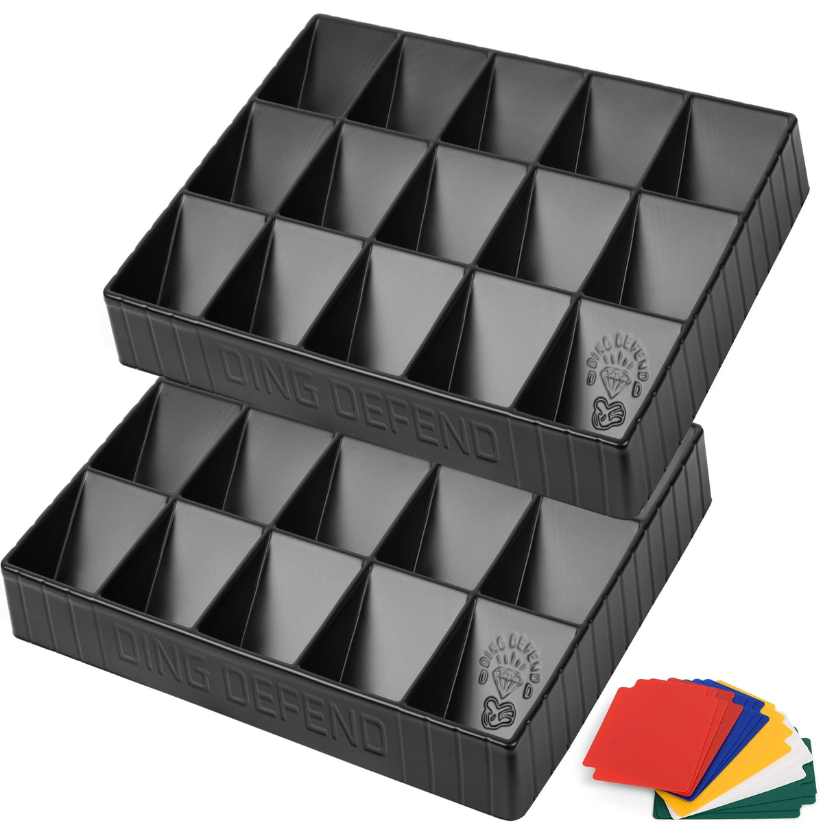 2 Pack Card Sorting Tray - Stackable Trading Cards | Home Organization - Image 1