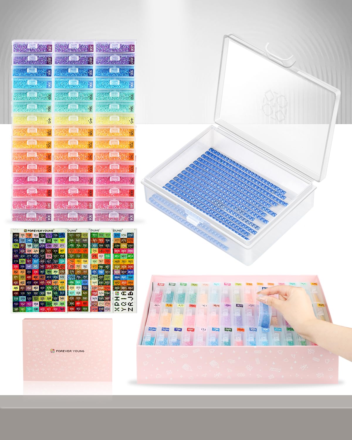 forever young 45PCS Diamond Painting Storage Containers Trays - Image 1