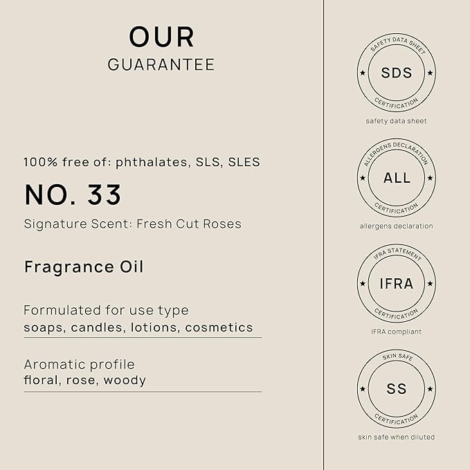 VINEVIDA [32oz] Fresh Cut Roses Fragrance Oil for Candle Making and Soap Making - Premium Candle Scents for Soy Candles