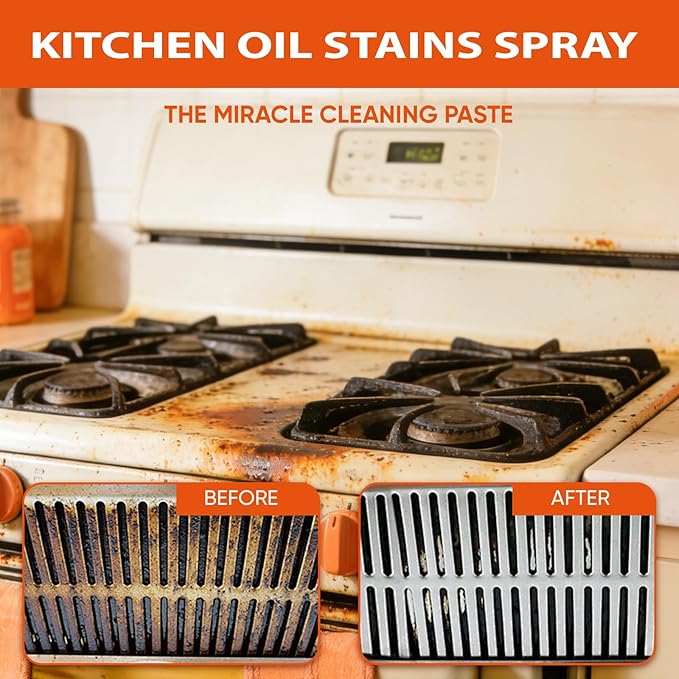 wuliao FIELL Clean Kitchen Oil Stains Spray, Heavy-Duty Kitchen Degreaser Foam Cleaner, Multi functiona Foam Cleaner Spray(3)