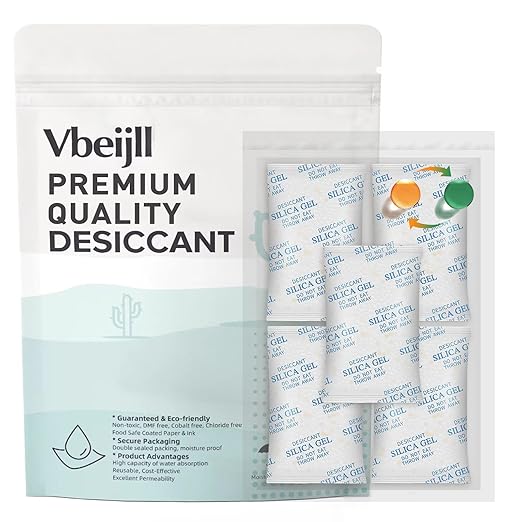 20 Gram (20 Pack) Color-Indicating Silica Gel Packets, Each 5 Pack Individually Sealed, Food Grade Desiccant - Rechargeable Moisture Absorbers for Food Storage, Electronics, 3D Filament & Safes