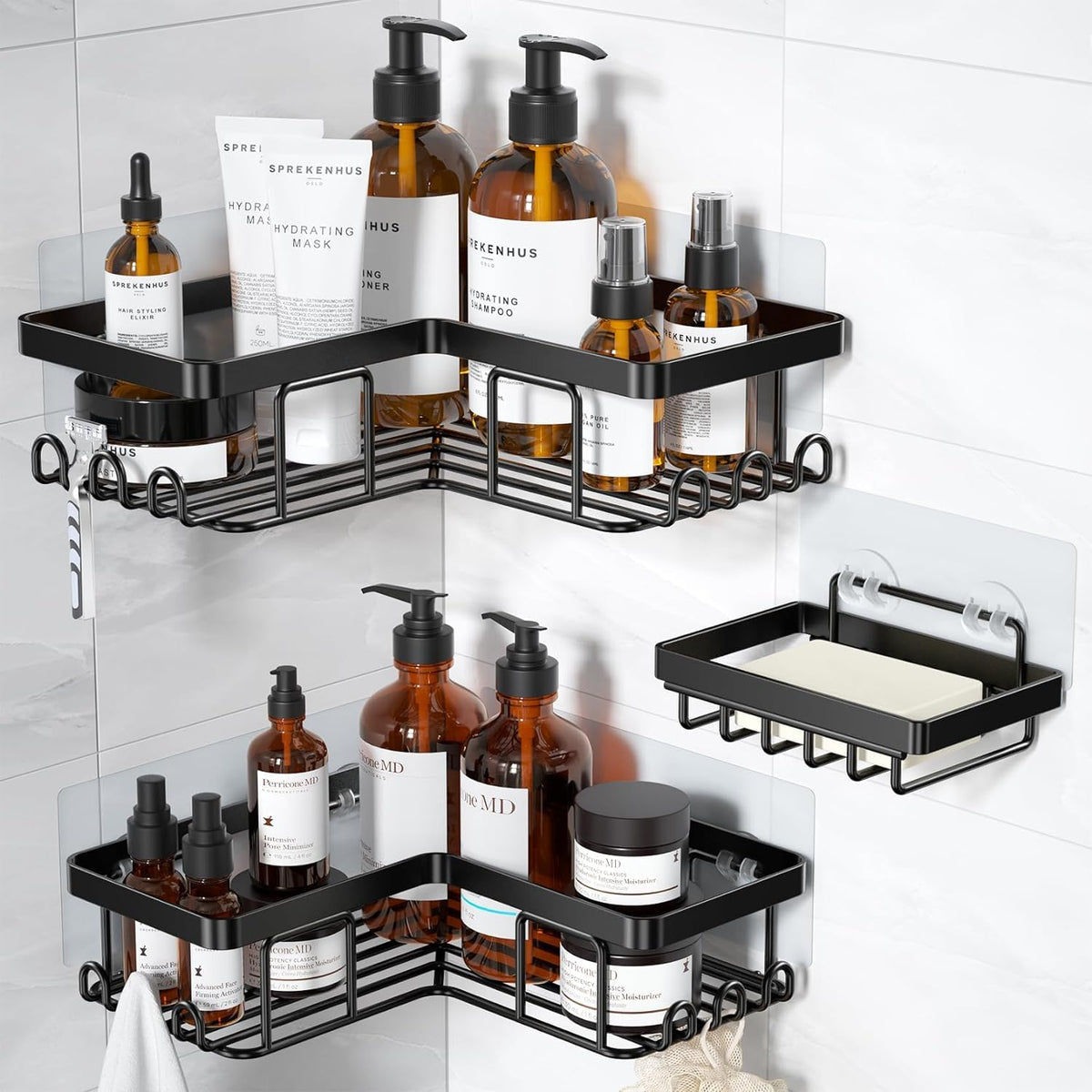 YASONIC Corner Adhesive Shower Caddy, with Soap Hold | All Products - Image 1