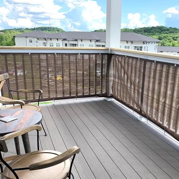 Fence Privacy Screen Balcony Sun Shade Cloth 3'x6' 80% Shade Fabric Outdoor Patio Screens Mesh Panels Apartments Railing Cover UV Protection for Backyard Garden Porch Deck