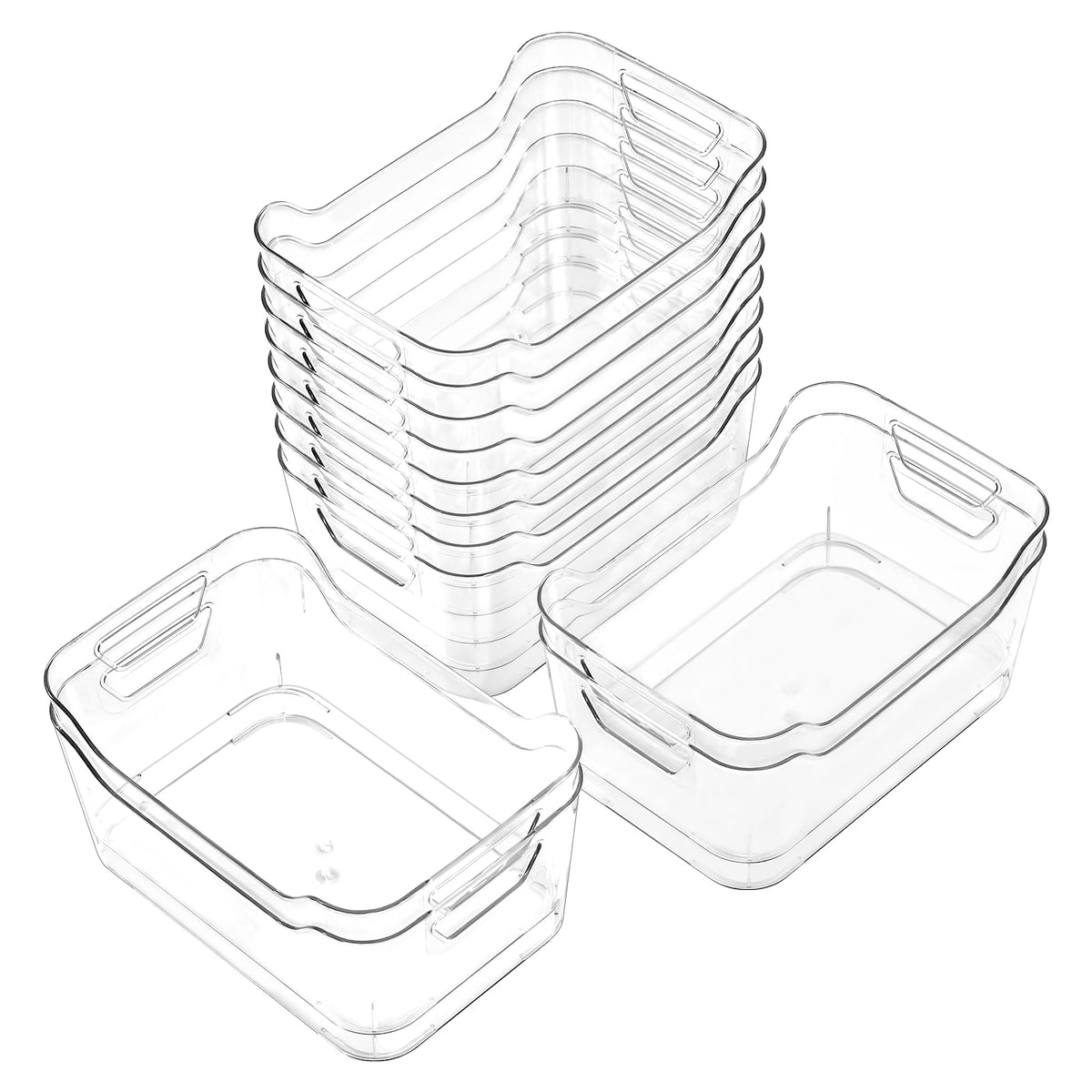 12 Pack Clear Plastic Storage Bins, Pantry Organizer | All Products - Image 1