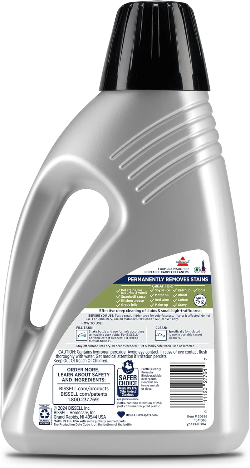 BISSELL Little Green Cleaning Formula – Multi-Purpose Portable Carpet Cleaner Solution (60 oz) | Fixory911