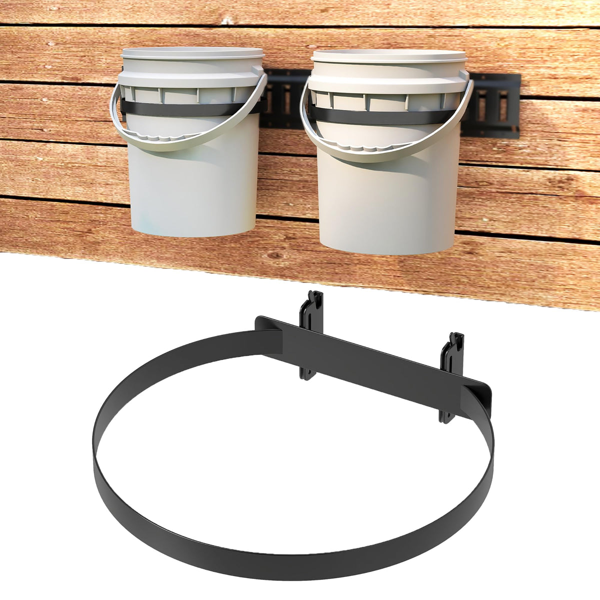 lesolar 5 Gallon Bucket Holder for E Track, Wall Mounted - Image 1