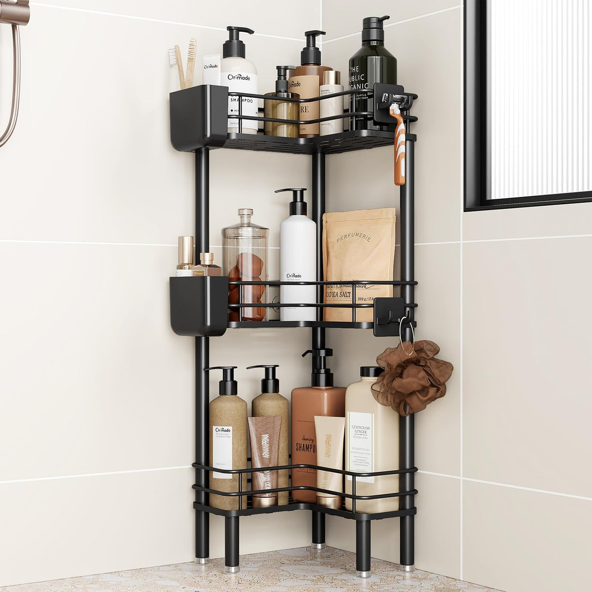 Orimade Rustproof 3 Tier Floor Standing Corner Showe | All Products - Image 1