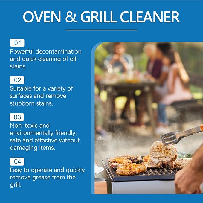 Grill & Oven Cleaner, Heavy-Duty Foam For Grease & Carbon, Multi-Surface Kitchen Degreaser(1PCS)
