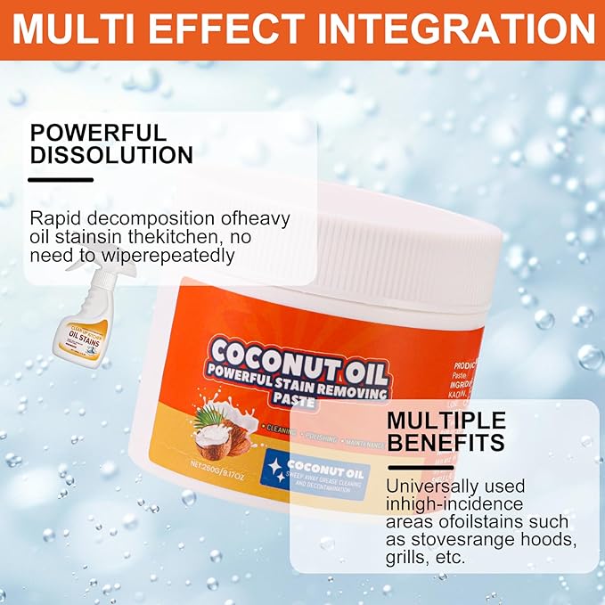 2-Pack Multi Purpose Powerful Cleaner,Heavy-Duty Degreaser Cuts Grease & Stains,Power Paste On Oven, Microwave, Stove - Non-Toxic & Fume-Free Oven Cleaner