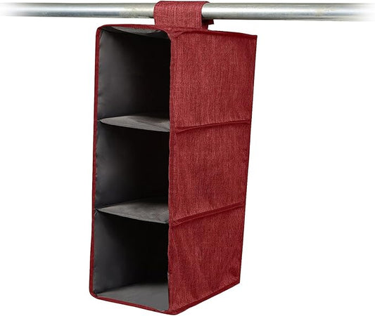 Covermates Keepsakes Hanging Shoe Organizer - Heavy Duty Material, Sturdy Interior Shelves - Closet Storage, Red Heather