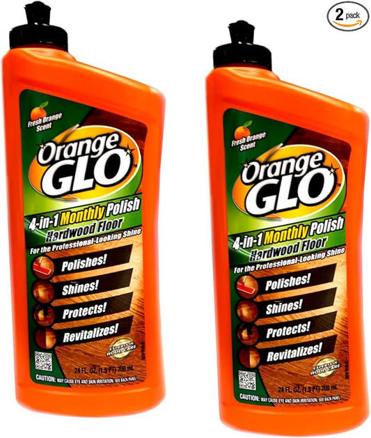Orange Glo Hardwood Floor 4-in-1 Monthly Polish, 24 Oz (Pack of 2)