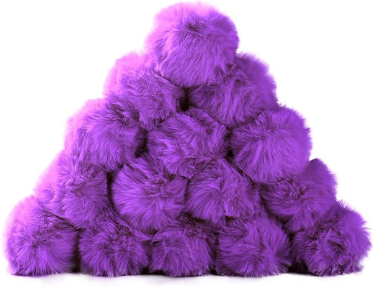 Craft Pom Pom Balls,Large Pink Poms Costume Accessory, Pom pom Balls for Arts and DIY Creative Crafts Decorations,Purple,3 Inches,20 Pieces.