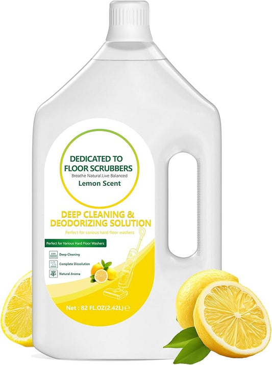 82 FL OZ/2.42 L Lemon Scent Floor Cleaning Solution Compatible with Tineco iFLOOR 2/3/5 & FLOOR ONE S3/S5/S6/S7 PRO, Floor Cleaner for All Cordless Wet/Dry Vacuum & Robot Vacuums Mop