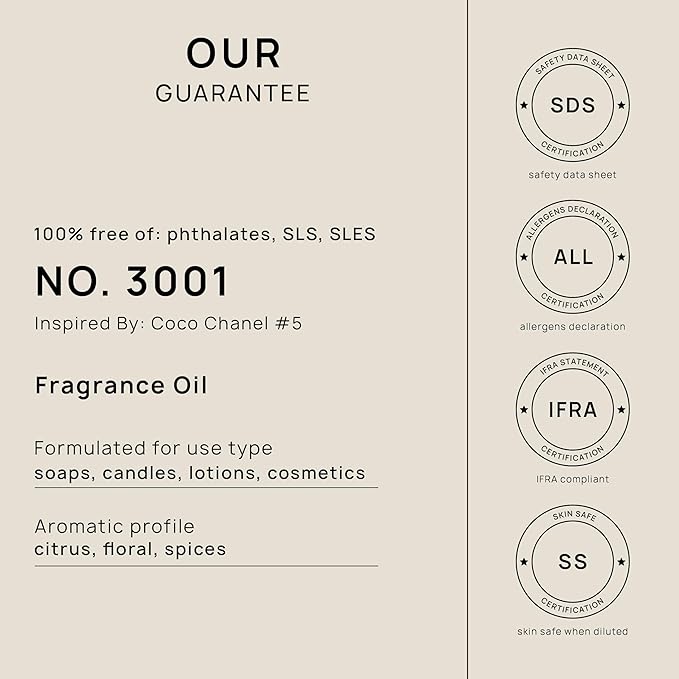 VINEVIDA [128oz] (Our Version of) NO. 5 Fragrance Oil for Soap Making - Soap Fragrance Oil - Scents for Soap Making - Oils for Soap Making - Essential Oils for Soap Making - Soap Scent