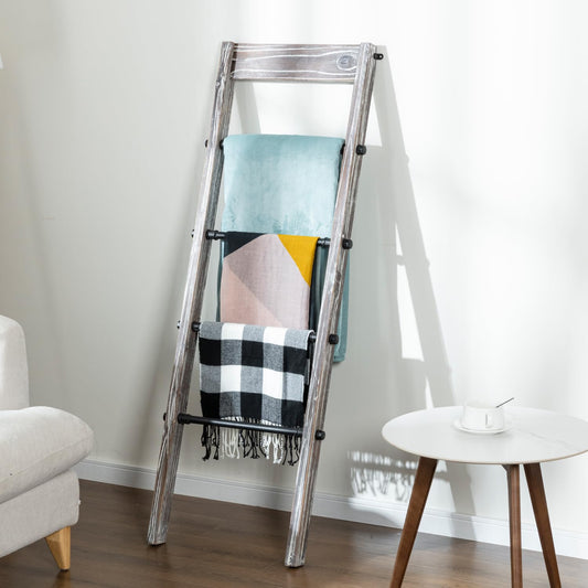 MyGift Blanket Ladder Wooden, Blanket Quilt Holder Rack - Image 1