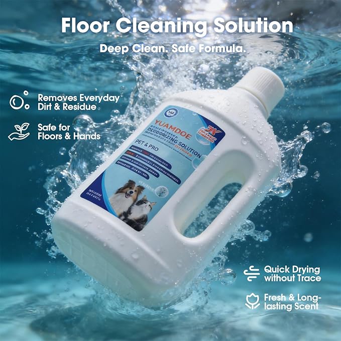 Deep Cleaning & Deodorizing Solution, TÜV Rheinland Certification, Pet Friendly, Compatible with Floor Washers&Robotic Vacuum Cleaners, Ecovacs, Tineco, Roborock, Dreame, Eufy, iRobot