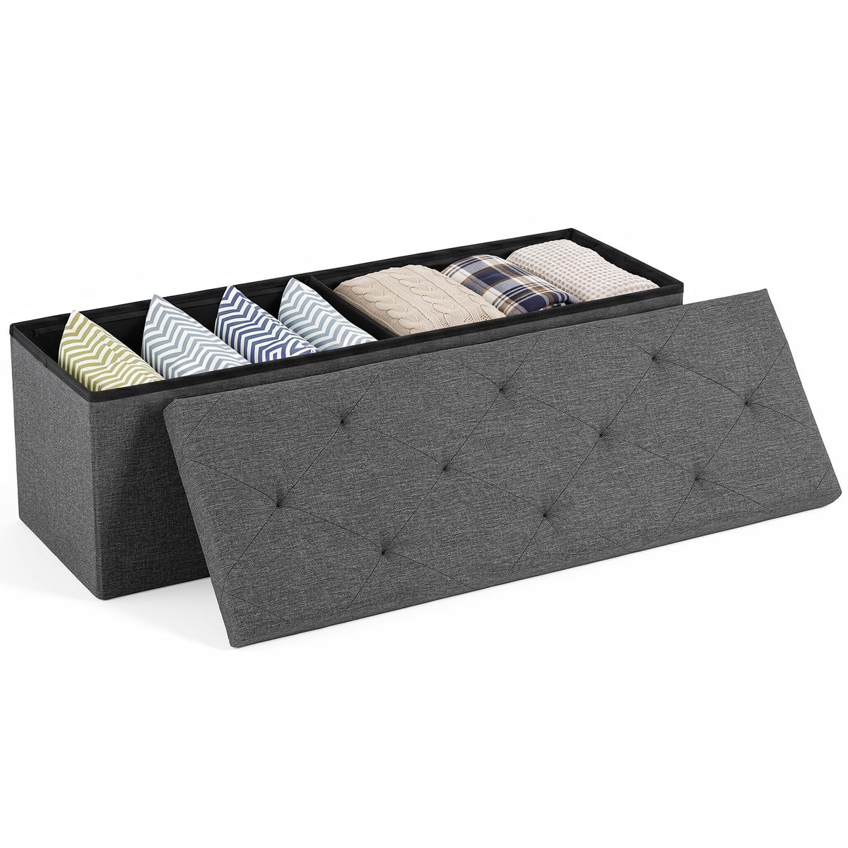 Sweetcrispy 43 Inch Folding Storage Ottoman Bench, Ottoman - Image 1