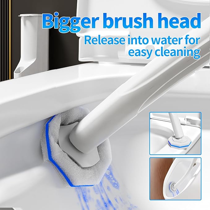 120pcs Bulk Pack of Disposable Toilet Brush Heads，Toilet Wand Refills for Toilet Bowl Brush Cleaner Pads,Toilet Brush Replacement Compatible Heads with Most Toilet Brushes