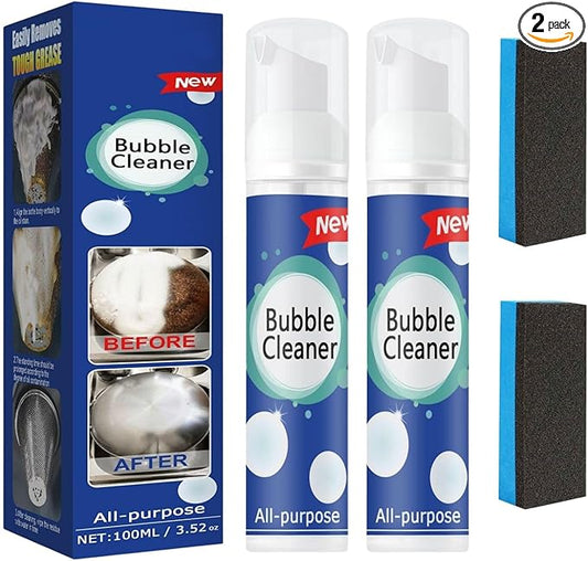 CROOT 2PCS Bubble Cleaner Foam，All-Purpose Bubble Cleaner Spray, Foam Cleaner All Purpose Heavy Duty, Kitchen Bubble Cleaner Spray with 2 Brush