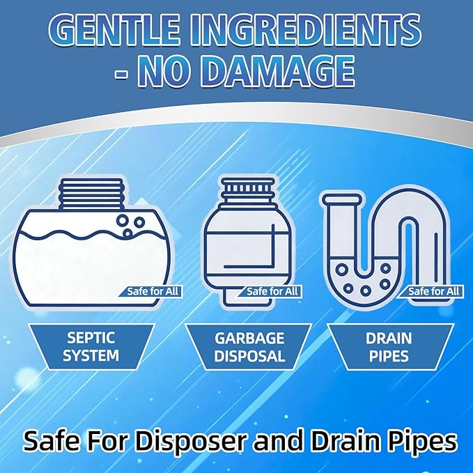 Garbage Disposal Cleaner and Deodorizer 50 Packs, Powerful Garbage Disposal Cleaner Tablets, 1 Year Supply For Kitchen Sink, Drain Clean, Home Cleaning Essentials (50pack)