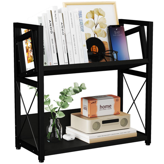 Desktop Bookshelf 2 Tier Desk Shelf Organizer Wooden | All Products - Image 1