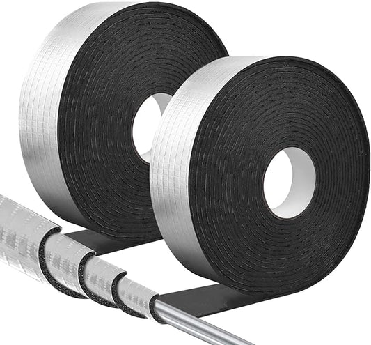 DGSL Pipe Insulation Wrap, 2" Wide X 66 Ft (2 Roll) Pipe Insulation Foam Tube, Self-Adhesive AC Line Insulation for Winter Freeze Protection