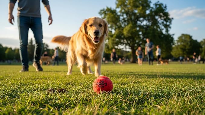 The Dog's Balls Dog Tennis Balls for Dogs, Red, 12-Pack - Non-Abrasive Felt Fetch Balls, Tough Rubber Core, Float in Water, Fits Standard Launchers