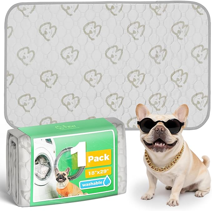 FXW Washable Pee Pads for Dogs, Puppy Pads with Super Absorbent, Specifically Designed for 30inch Cages, 18" x 29" Rectangle, Khaki, 1 Pack