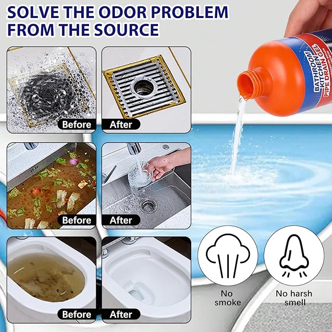 Pipeline Dredging Agent, Pipe Dredge Drain Cleaner, Powerful Liquid Drain Opener & Toilet Clog Remover and Cleaner for Shower Pipes or Sink Drains, 500ml