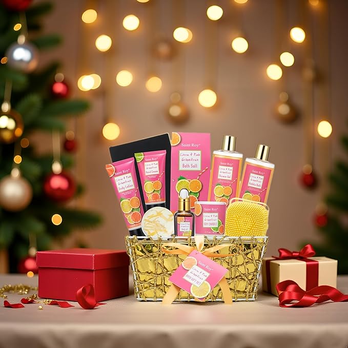 Mothers Day Gifts Basket for Mom, 11 Pcs Spa Gift Basket, Bath and Body Gift Skin Care Set, Bath and Body Kit, Relaxation Gift, Christmas, Birthday, Valentines Spa Kit for Women Self Care Kit