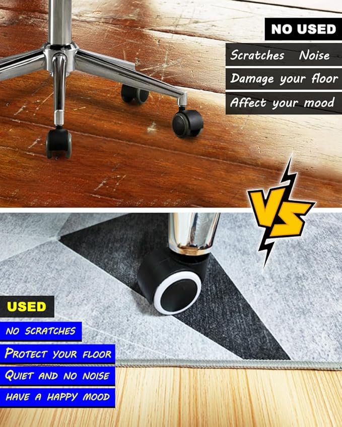Office Chair Mat for Hardwood Floor,36"*48" Highly Premium Quality Protector Floor Mat,Desk Chair Mat - 2.15lbs Anti-Slip Chair Rug Mat for Office Home Laminate Floor Black Blue