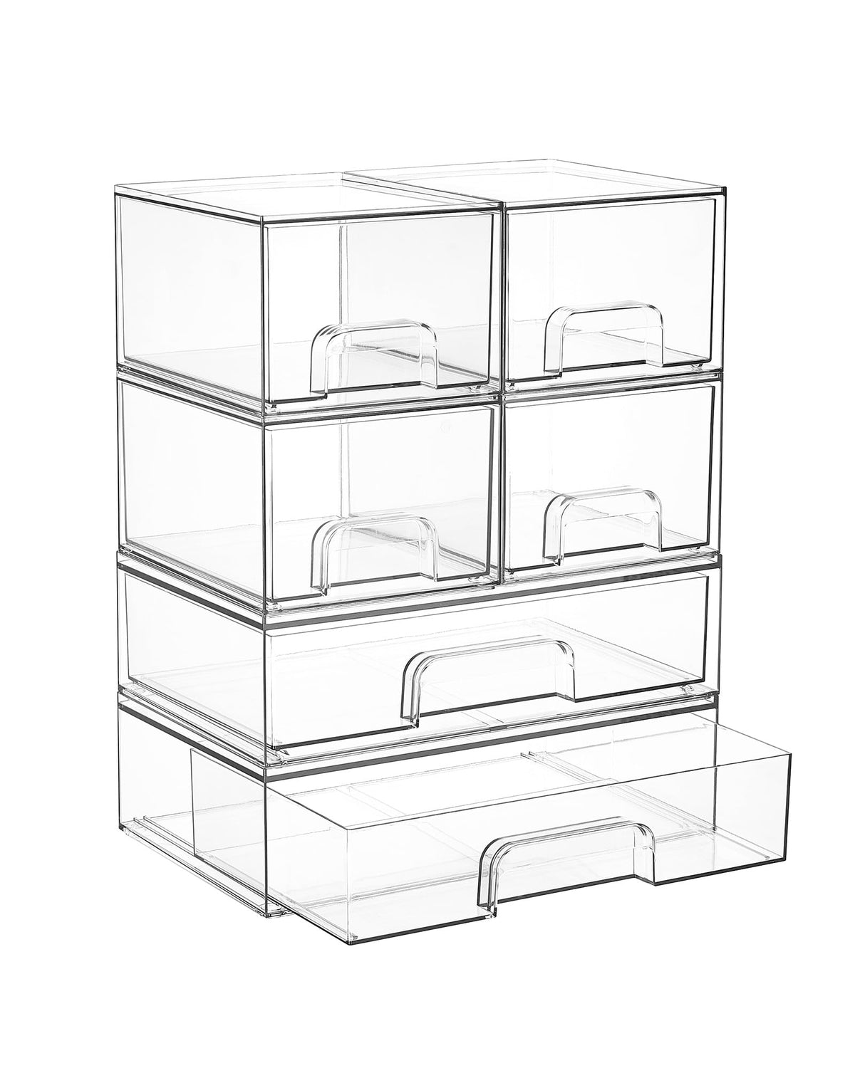 Vtopmart Stackable Storage Drawers Set of 6, Plastic Organizer - Image 1
