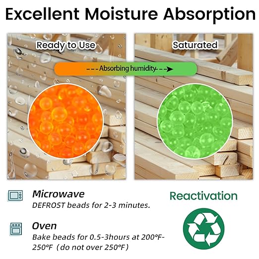3 Packs 500 Gram Desiccant Canisters, Indicating & Rechargeable Gun Safe Dehumidifier, Portable Desiccant Canister, Silica Gel Moisture Absorber for Storage