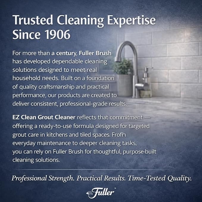 Fuller EZ Clean Grout Cleaner – Professional Strength Tile & Grout Cleaner Spray, Extra Heavy Duty Deep Cleaning Formula, No Mixing Needed, Removes Dirt & Stains, 32 fl. Oz (Refill Bottle)