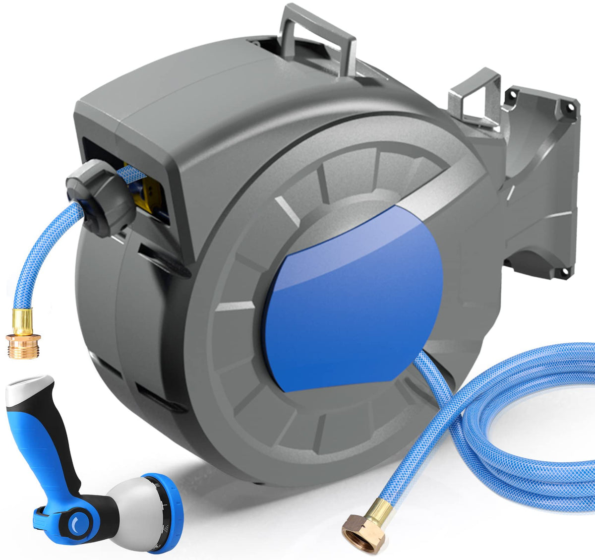 REDUCTUS Retractable Garden Hose Reel Wall Mount 1/2" x 100 ft + - Image 1