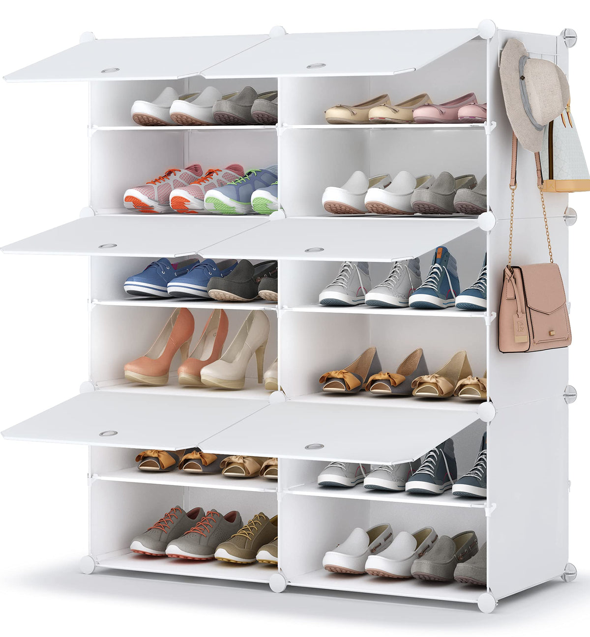 HOMIDEC Shoe Rack Organizer 24 Pair Modular Shoe Storage - Image 1