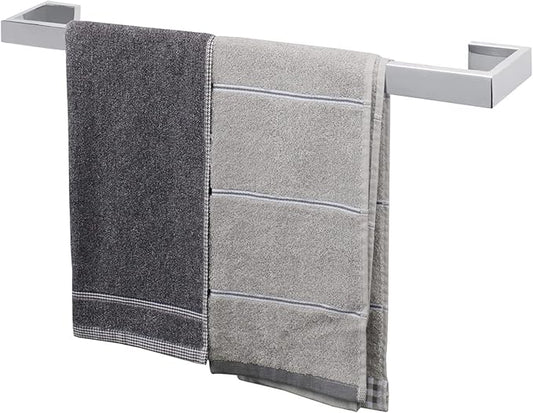 TocTen Bath Towel Rack - Square Base Thicken SUS304 Stainless Steel Towel Bar for Bathroom, Bathroom Bar Accessories Towel Rod Heavy Duty Wall Mounted Towel Holder (Polish Chrome, 24 Inch)