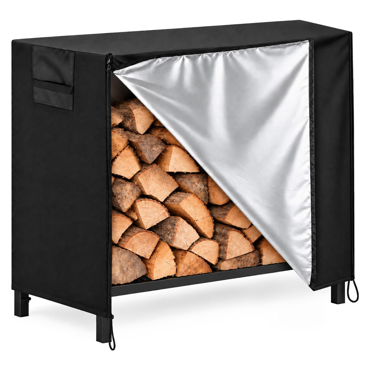 4Ft Firewood Rack Cover,Heavy Duty Waterproof 600D Oxford - Image 1