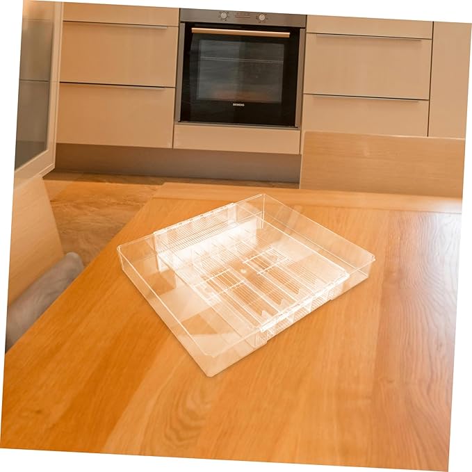 Expandable Cutlery Tray Dividers Acrylic Organizer for Silverware Storage Kitchen Medium Compartment Holder for Forks Spoons and Utensils