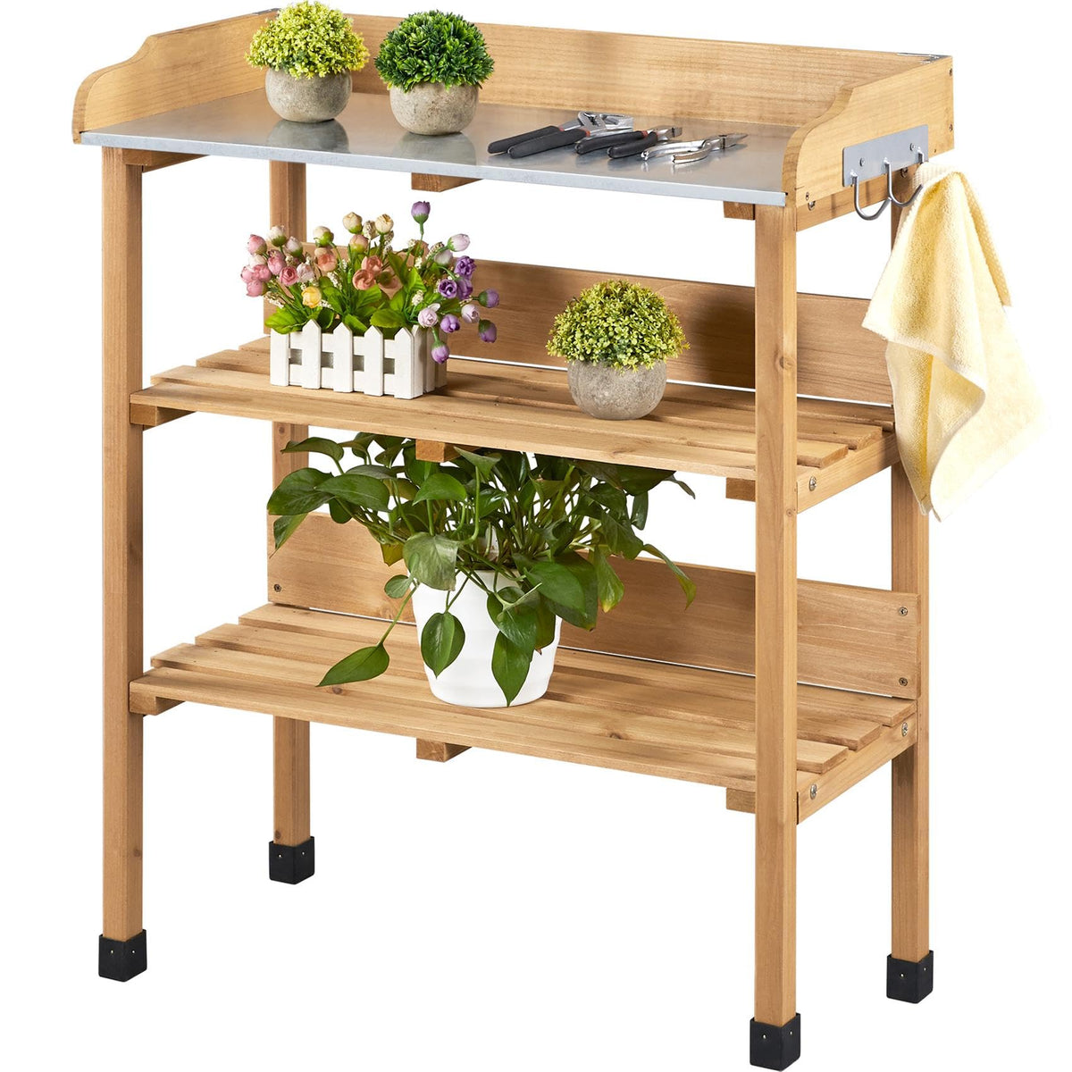 Yaheetech Potting Bench Outdoor Console Table w/3-Tier - Image 1