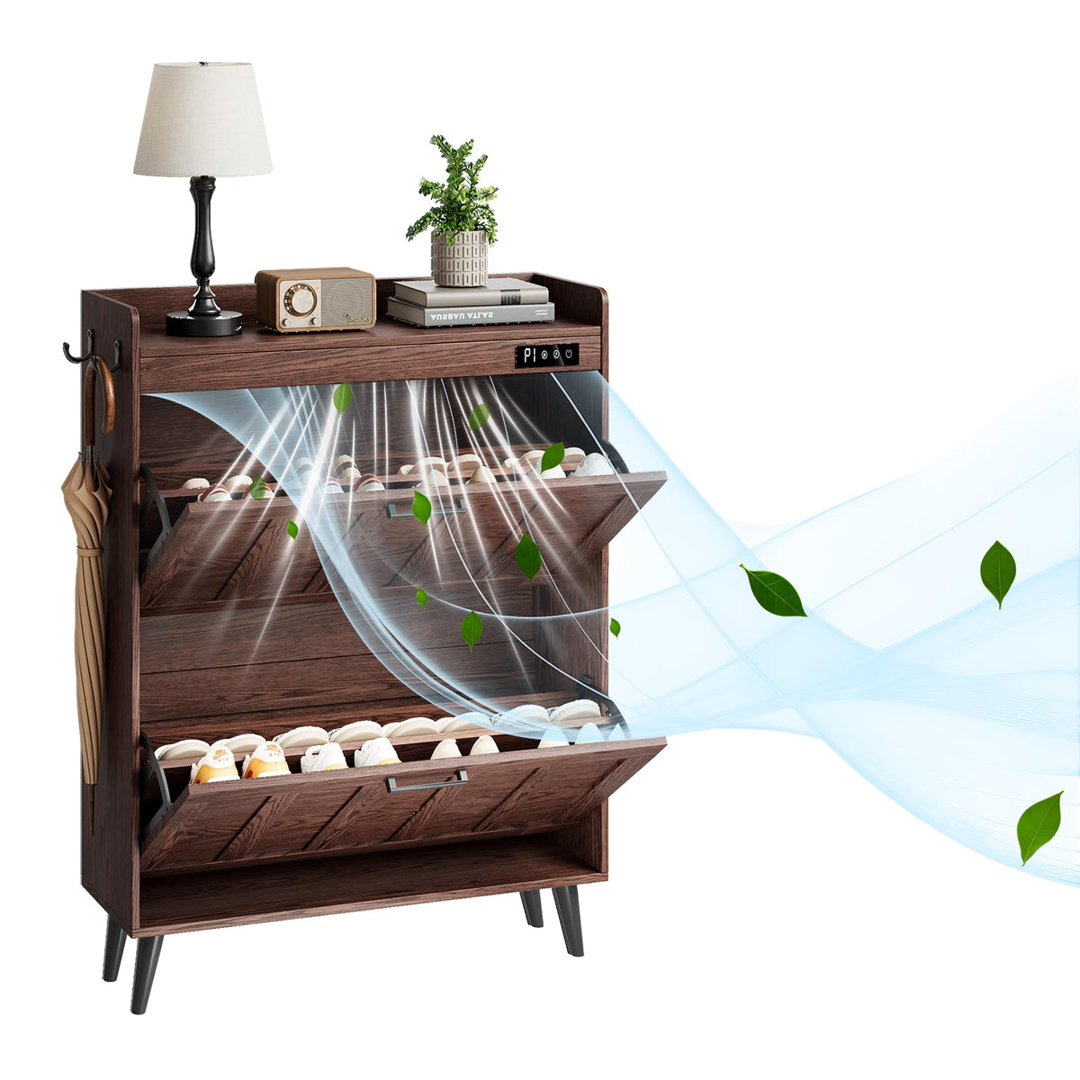 ChooChoo Shoe Storage Cabinet with 2 Flip Drawers an | Home Organizati - Image 1